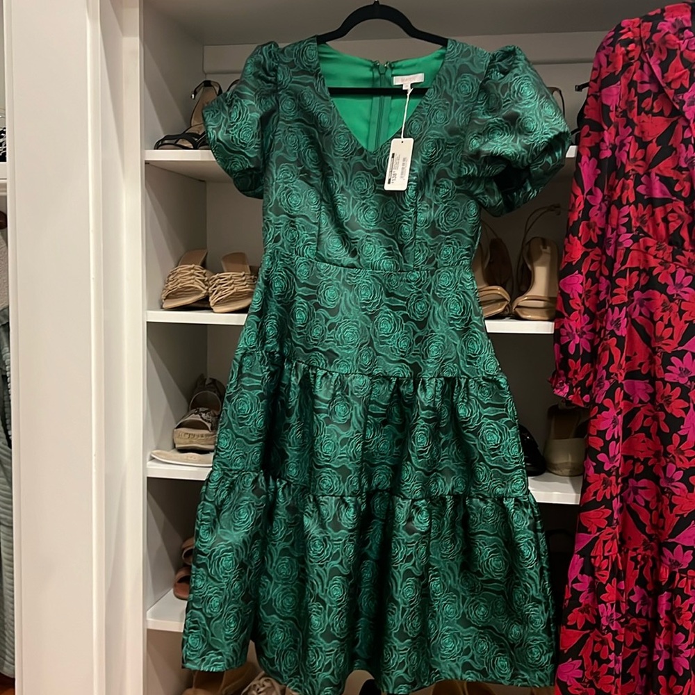 Medium green midi dress